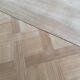 Round extendable dining table Louis XV stripped in solid cherry wood 1960
