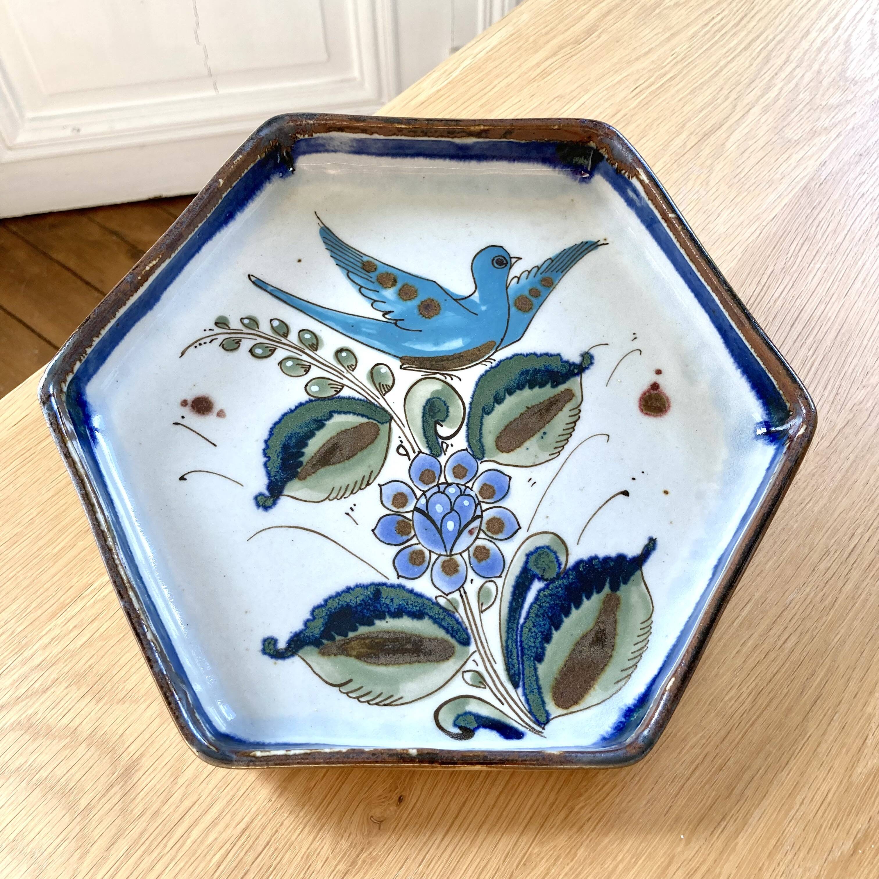 Ceramic plate Ken Edwards Tonala Mexico 1970