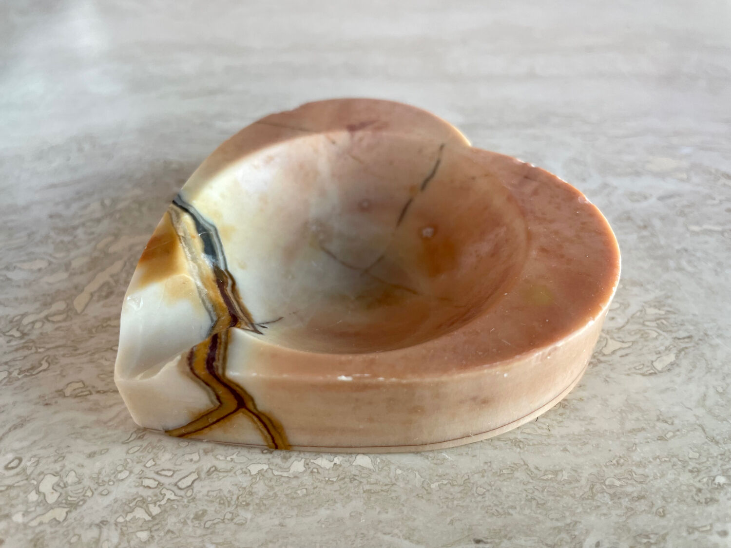 Vintage Onyx Heart Ashtray