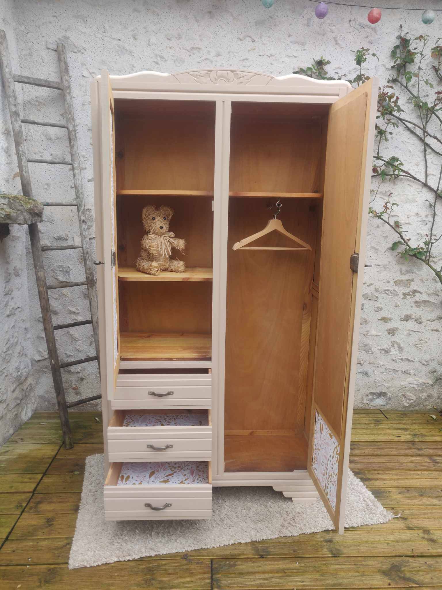 Beige art deco wardrobe