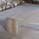 Travertine coffee table "Eye" or "drop" by Roche Bobois, 1980