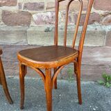 Pair of chairs bistro coffee wood curved