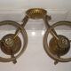 Glass brass globe sconce