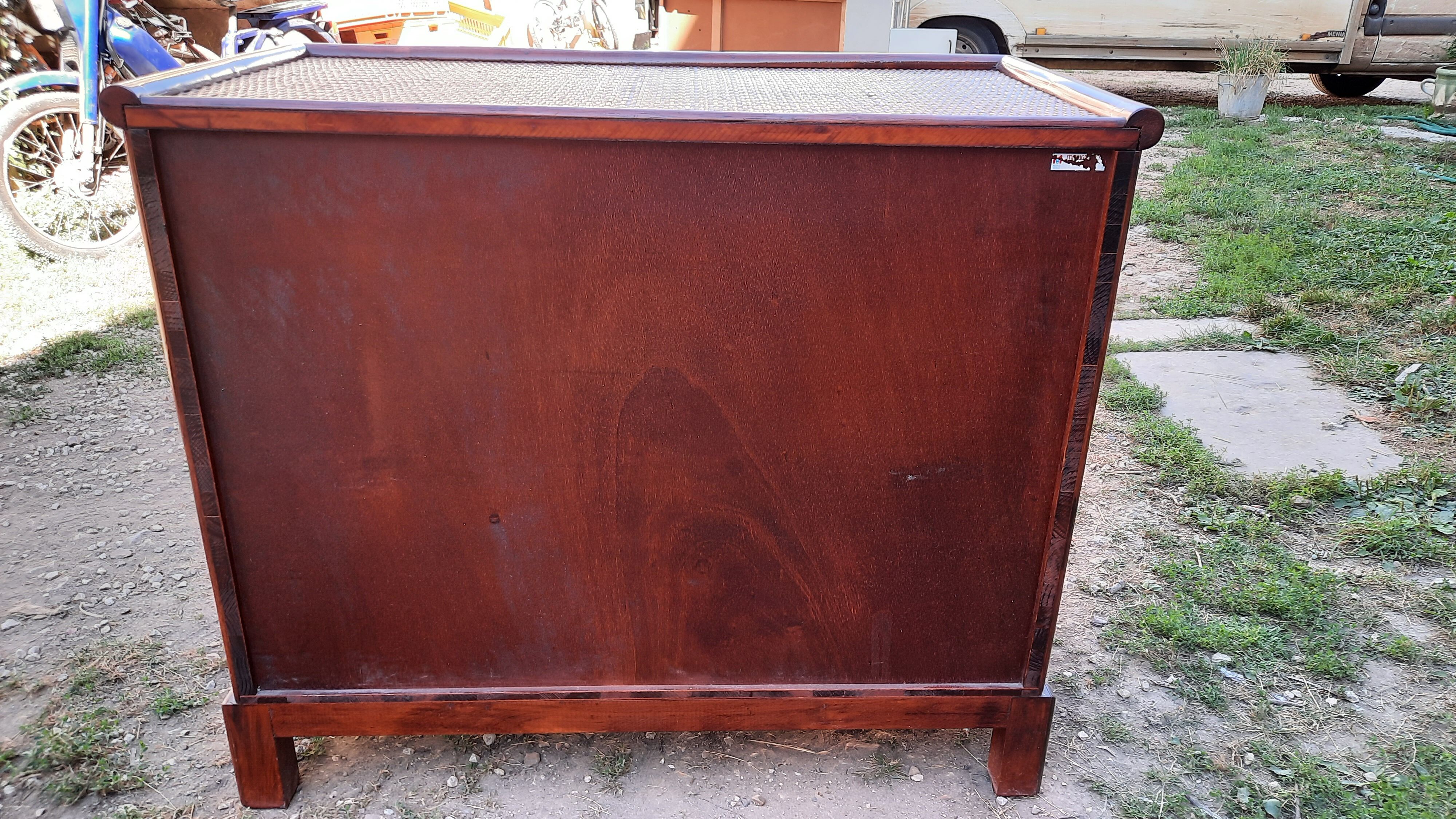 Rattan and bamboo chest of drawers
