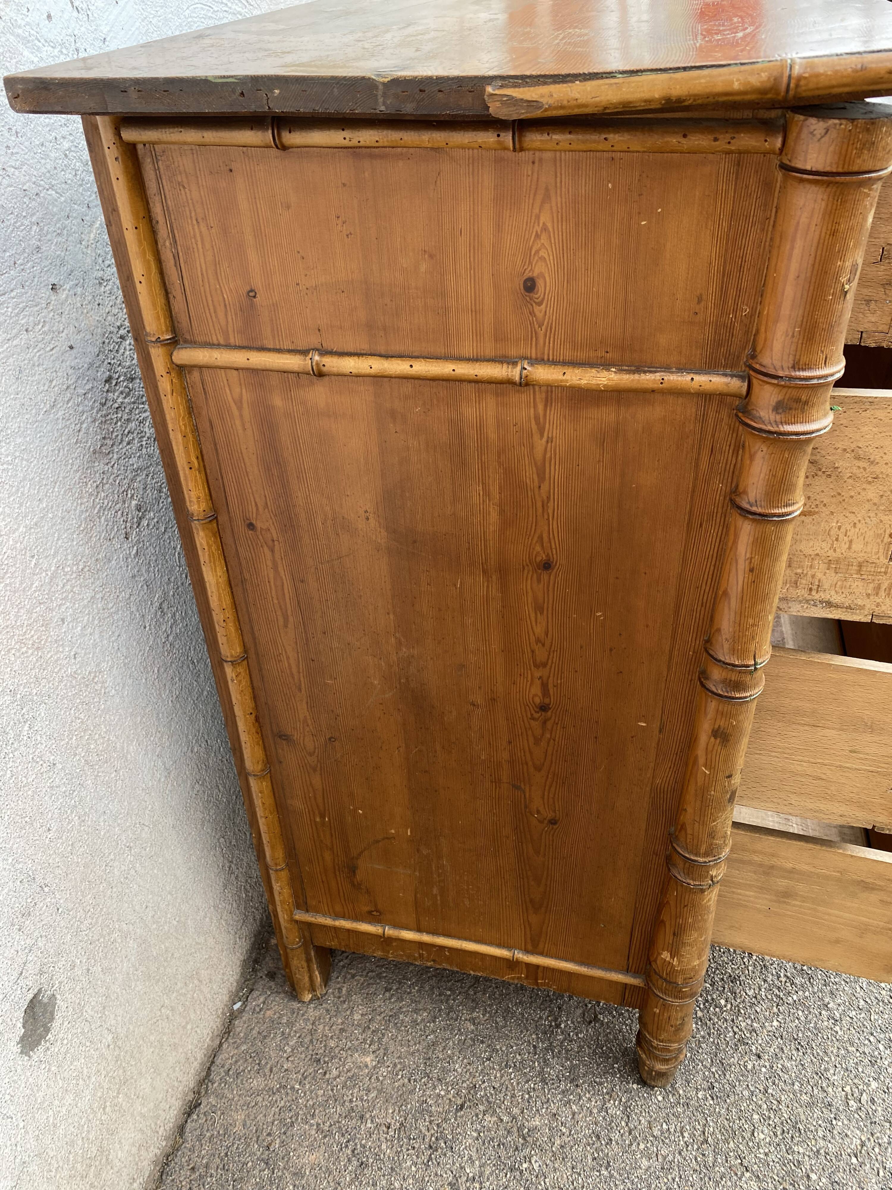 Bamboo chest of drawers
