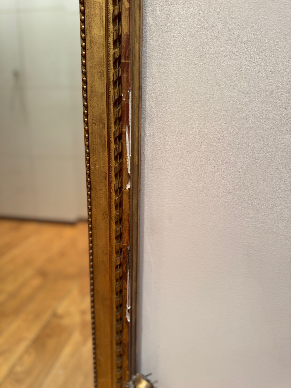 Large antique gilded carved wooden mirror – early 20th century