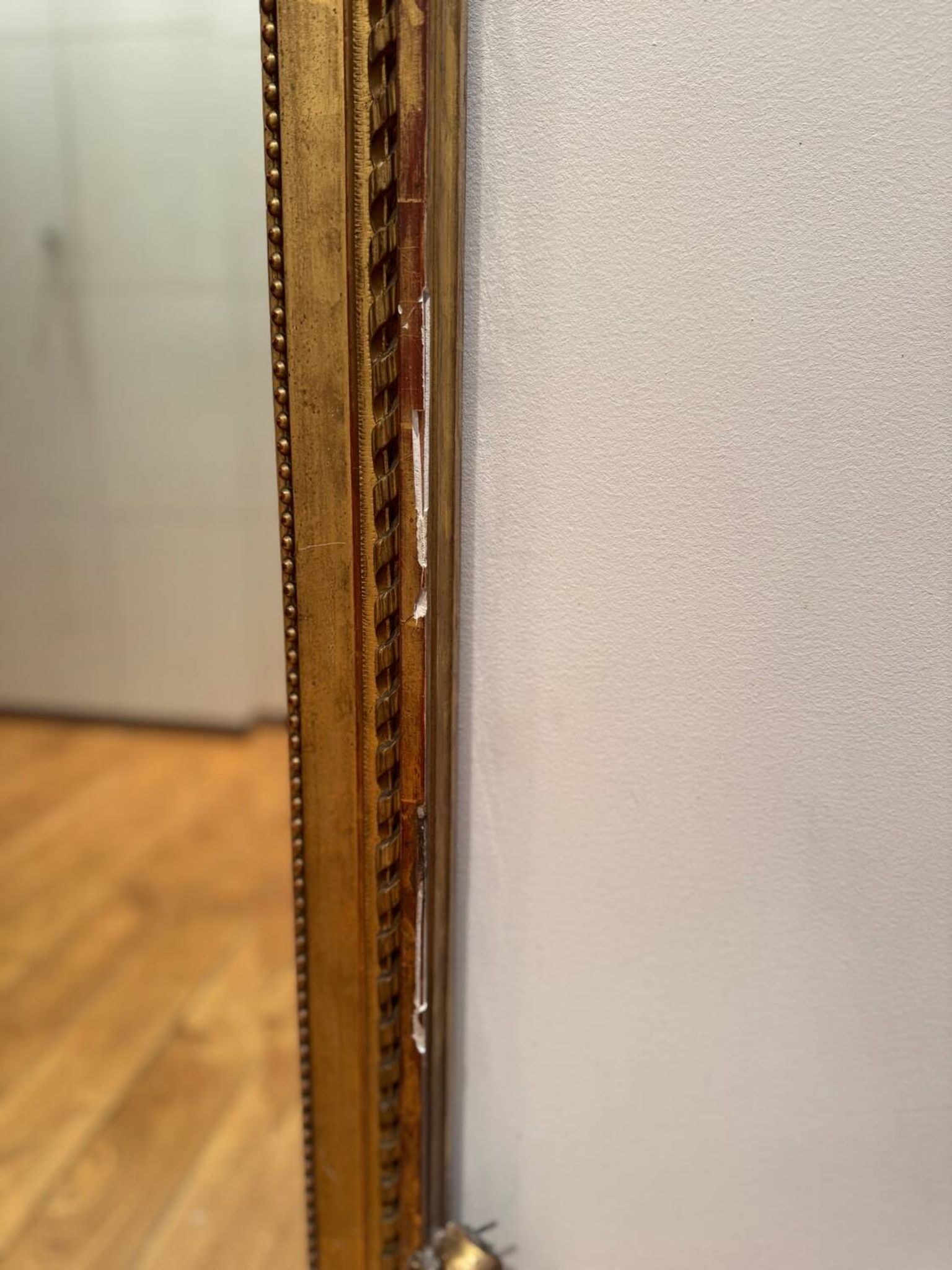 Large antique gilded carved wooden mirror – early 20th century