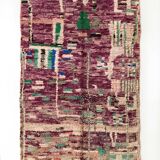 Berber rug Boujaad purple with colorful patterns 264x141cm