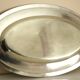 Oval dish, silver-plated metal, Christofle goldsmith, pearl frieze model, 49cm