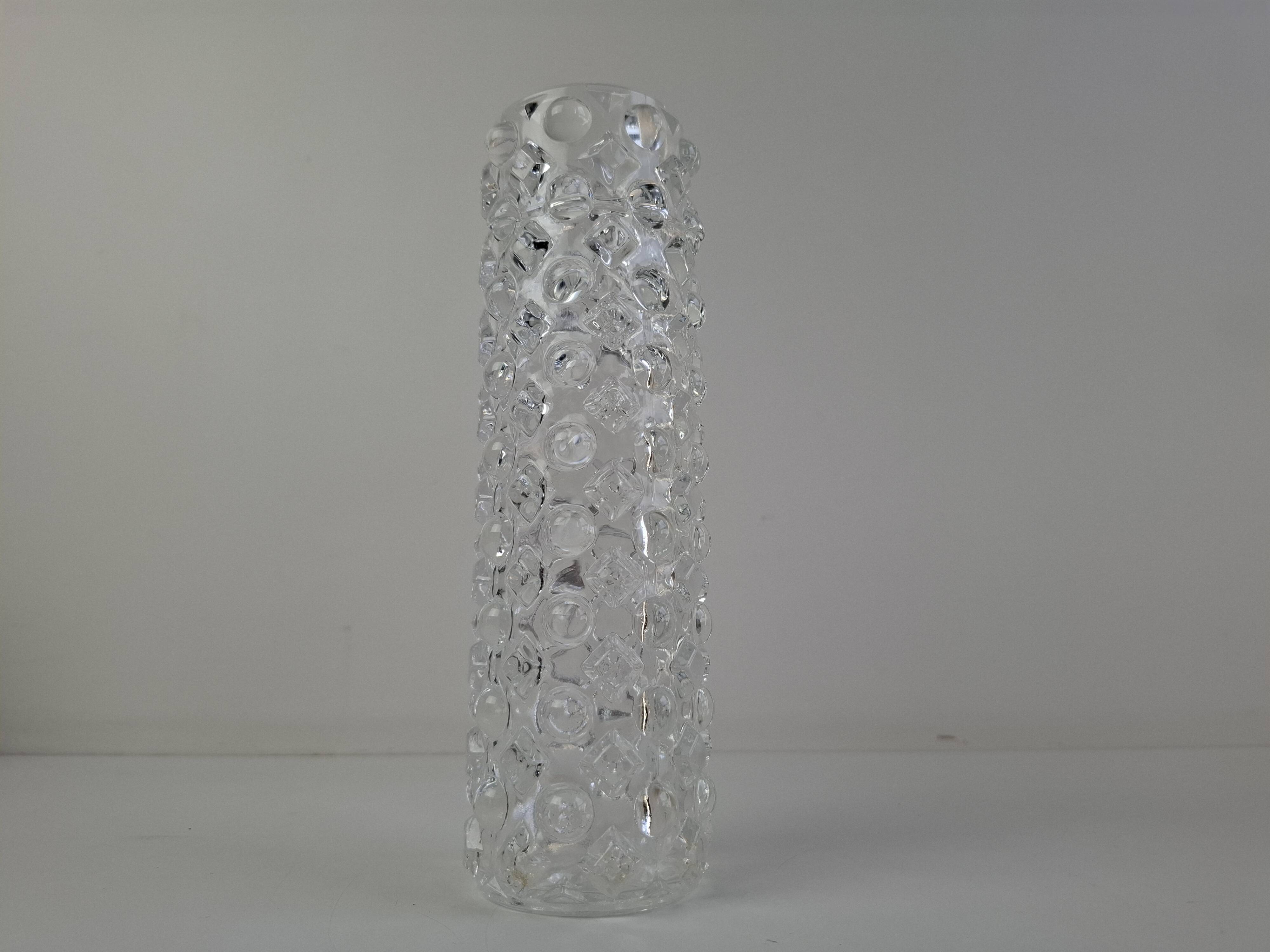 Pavel Pánek 1974 Czechoslovak Pressed Glass Vase for Union Libochovice