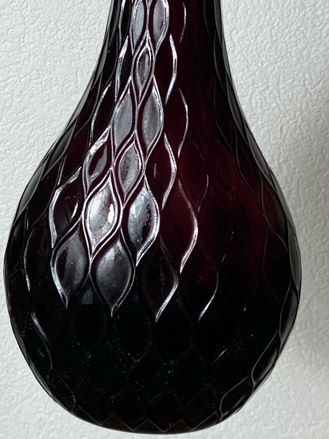 Empoli glass bottle, honeycomb pattern, 1960s