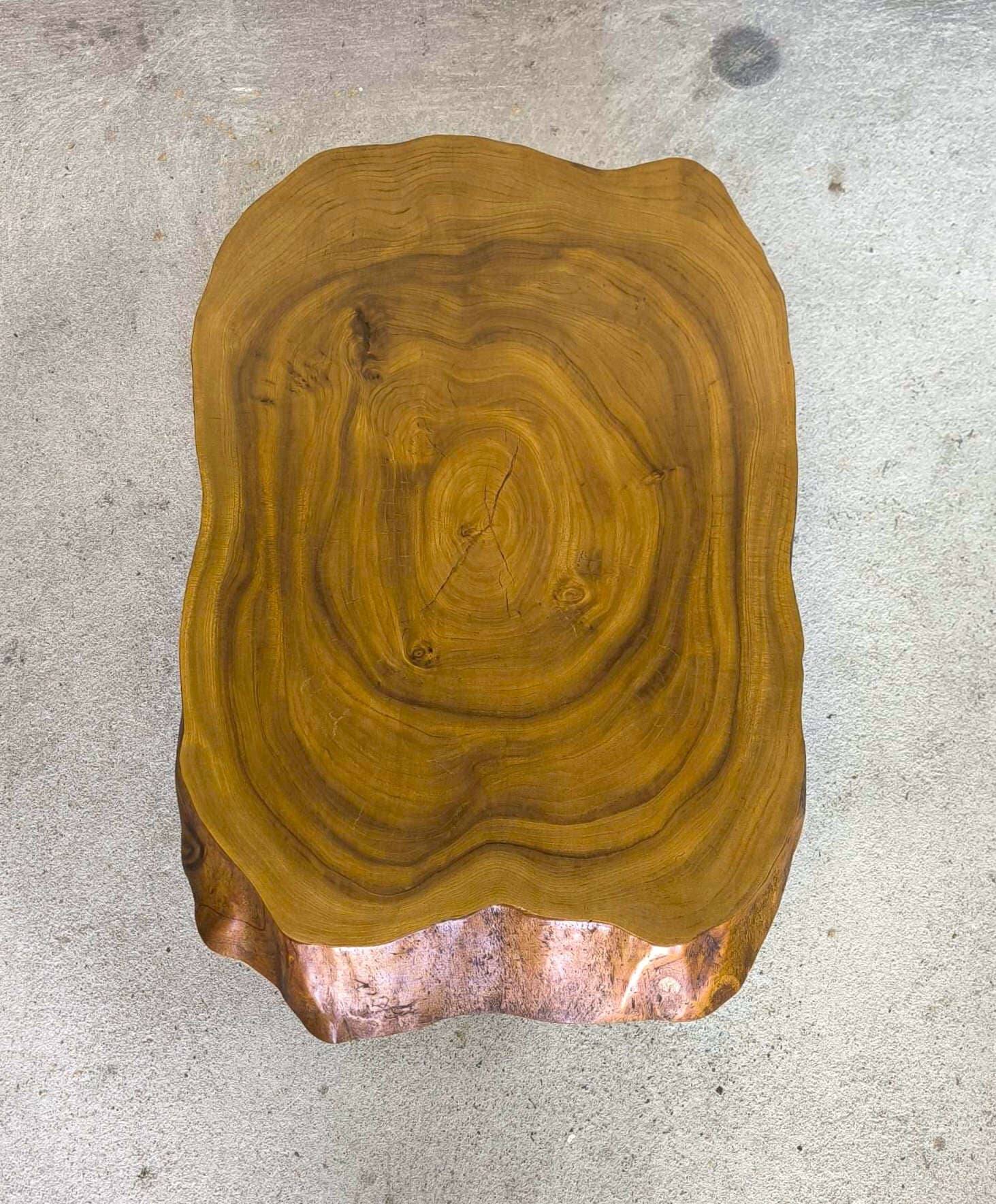 Coffee table, tree trunk top