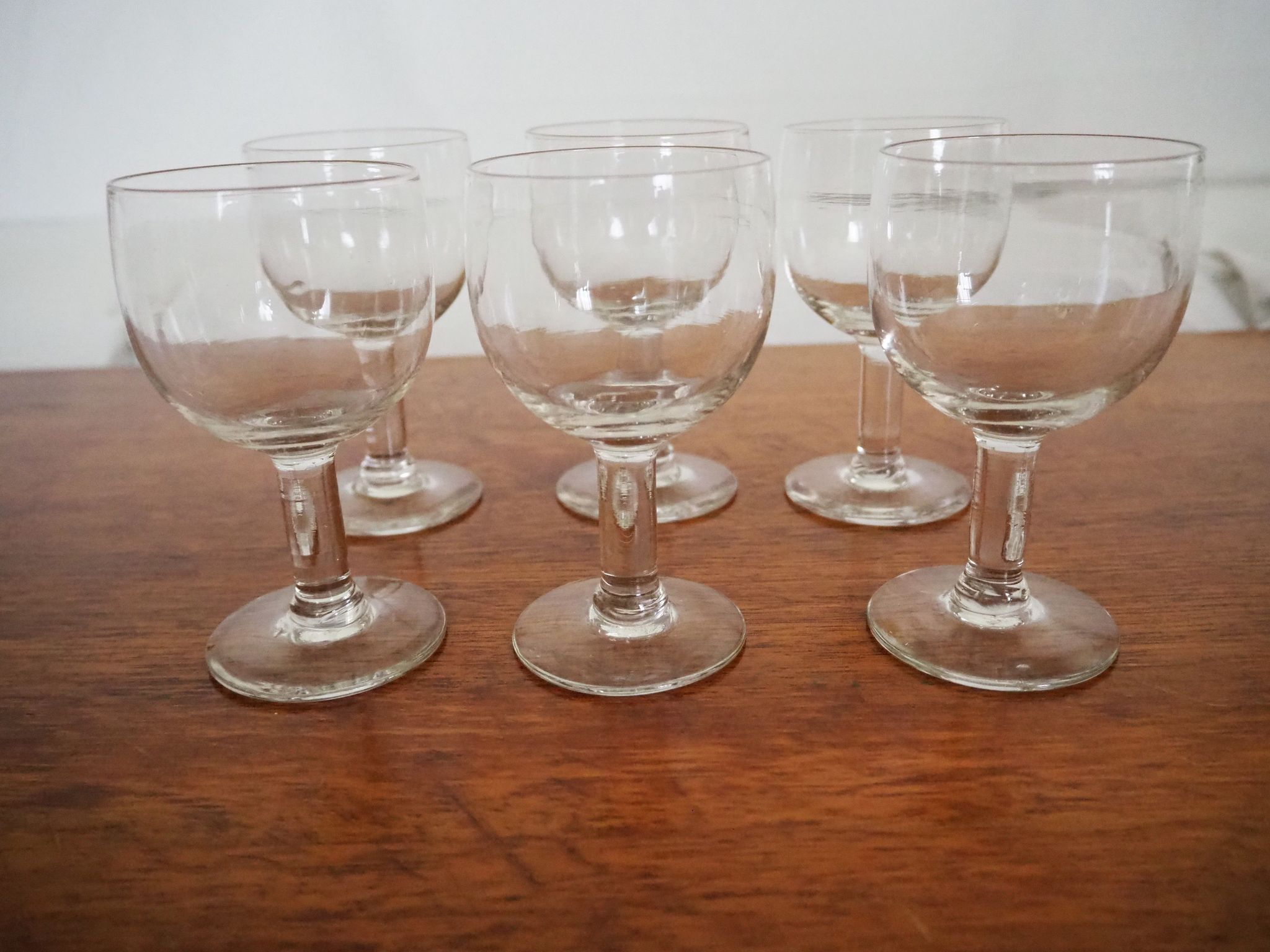 6 old balloon glasses – Bistrot style – XXth century