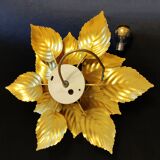 Golden leaf wall lamp