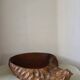 Large monoxyle carved wooden bowl
