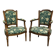 Pair of Louis XVI style armchairs in beech from the 19th century.