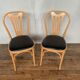 Series of 6 bistro chairs in curved wood seated skaï black