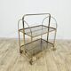 Mid-Century Folding Bar Cart – Brass and Ribbed Plexiglass – 1960s