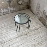 1950s metal and glass nesting coffee tables