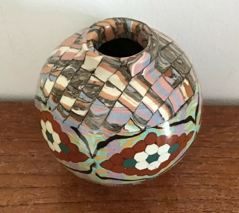 Earthenware vase Gerbino Vallauris vintage ceramics