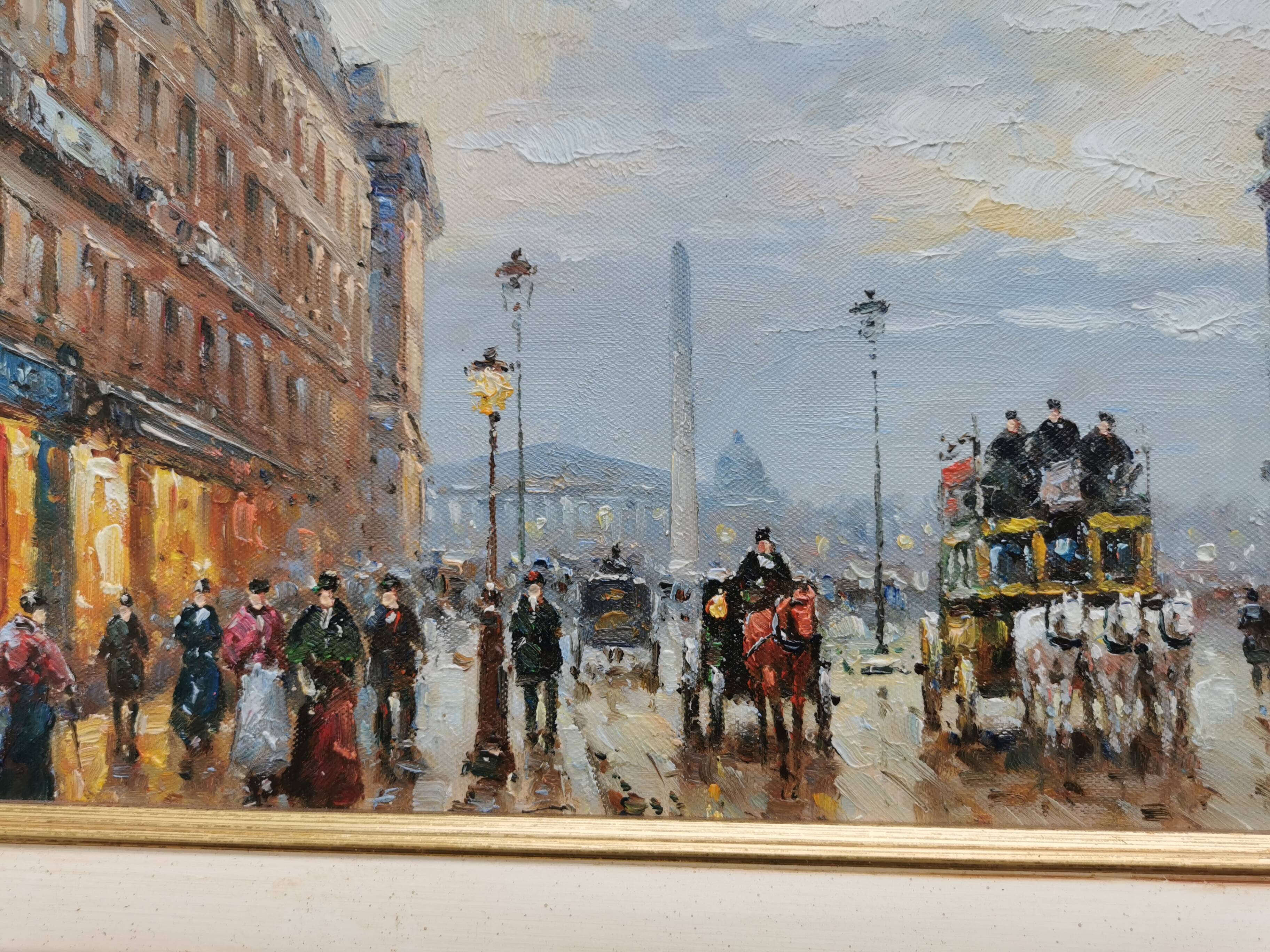 Walter SITA Oil on canvas Paris place de la concorde