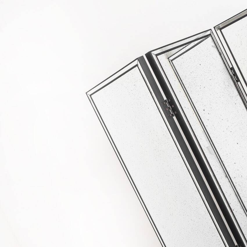 Wooden screens and aged mirror. Three units that can be connected to each other.