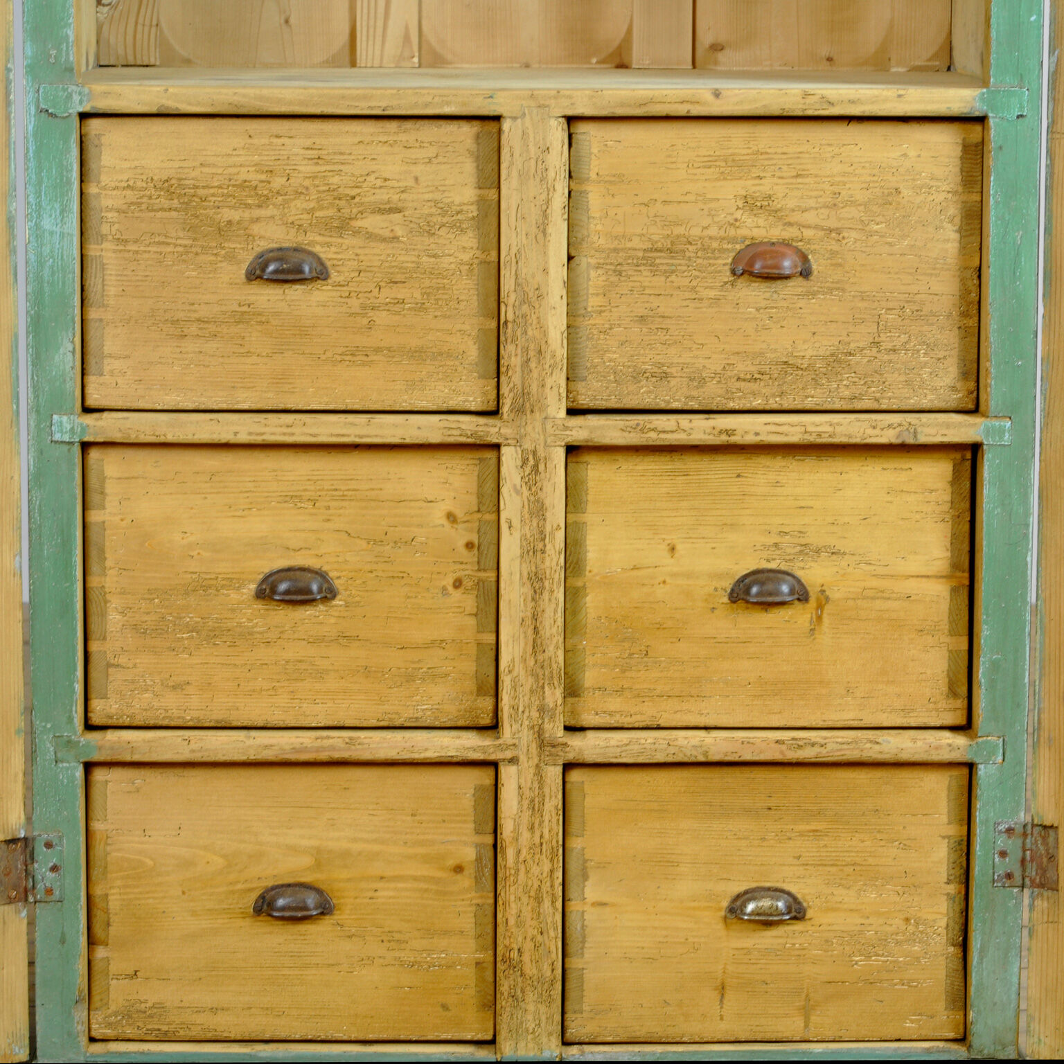 Pine Kitchen Cabinet With 6 Drawers, 1930's