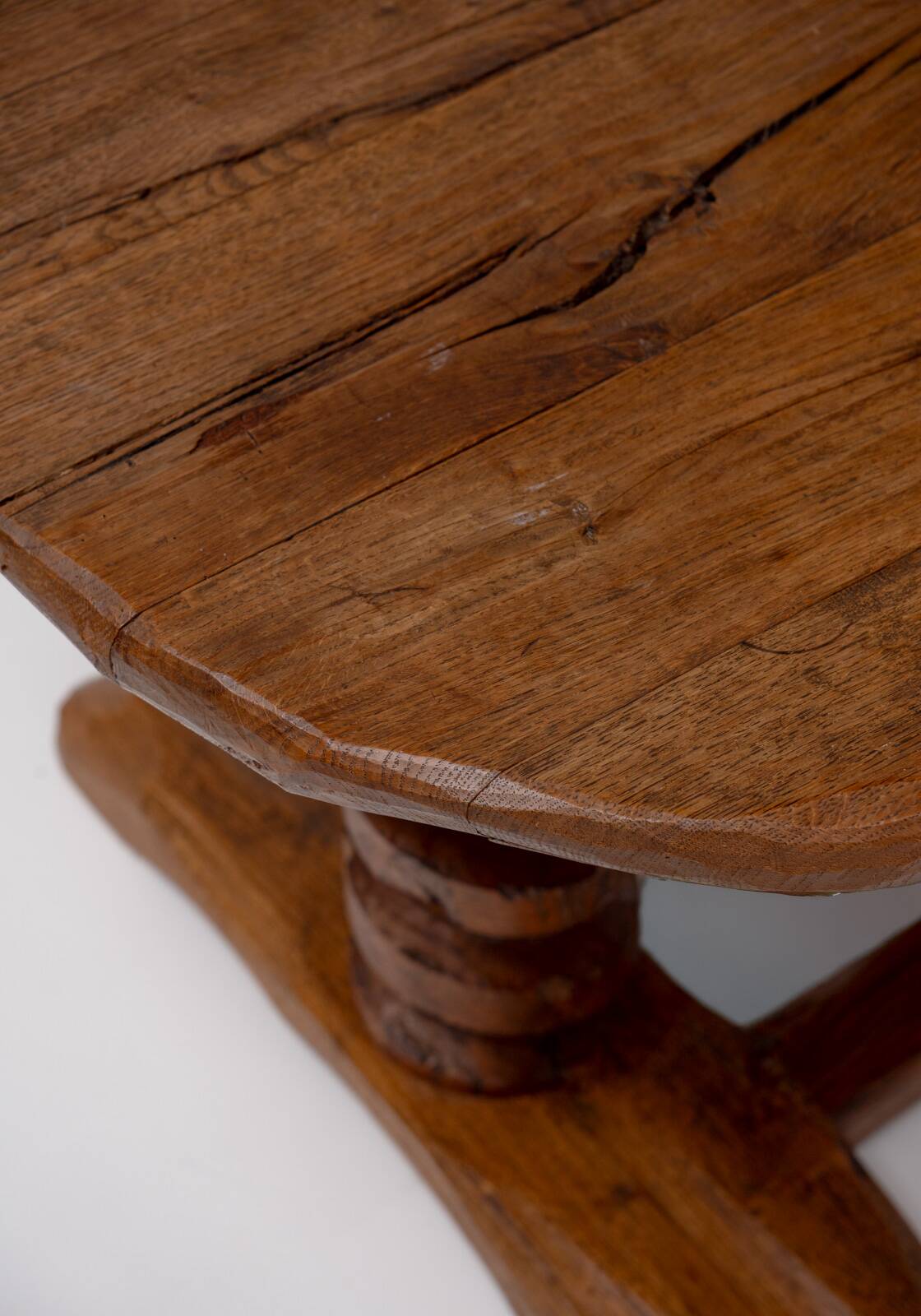 Sculptural French Oak Corkscrew Leg Coffee Table, France 1950s