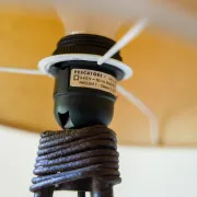 Sculptural tripod floor lamp in wrought iron, François Liguori