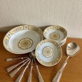 Service à dessert La S. Marco métal argenté et porcelaine