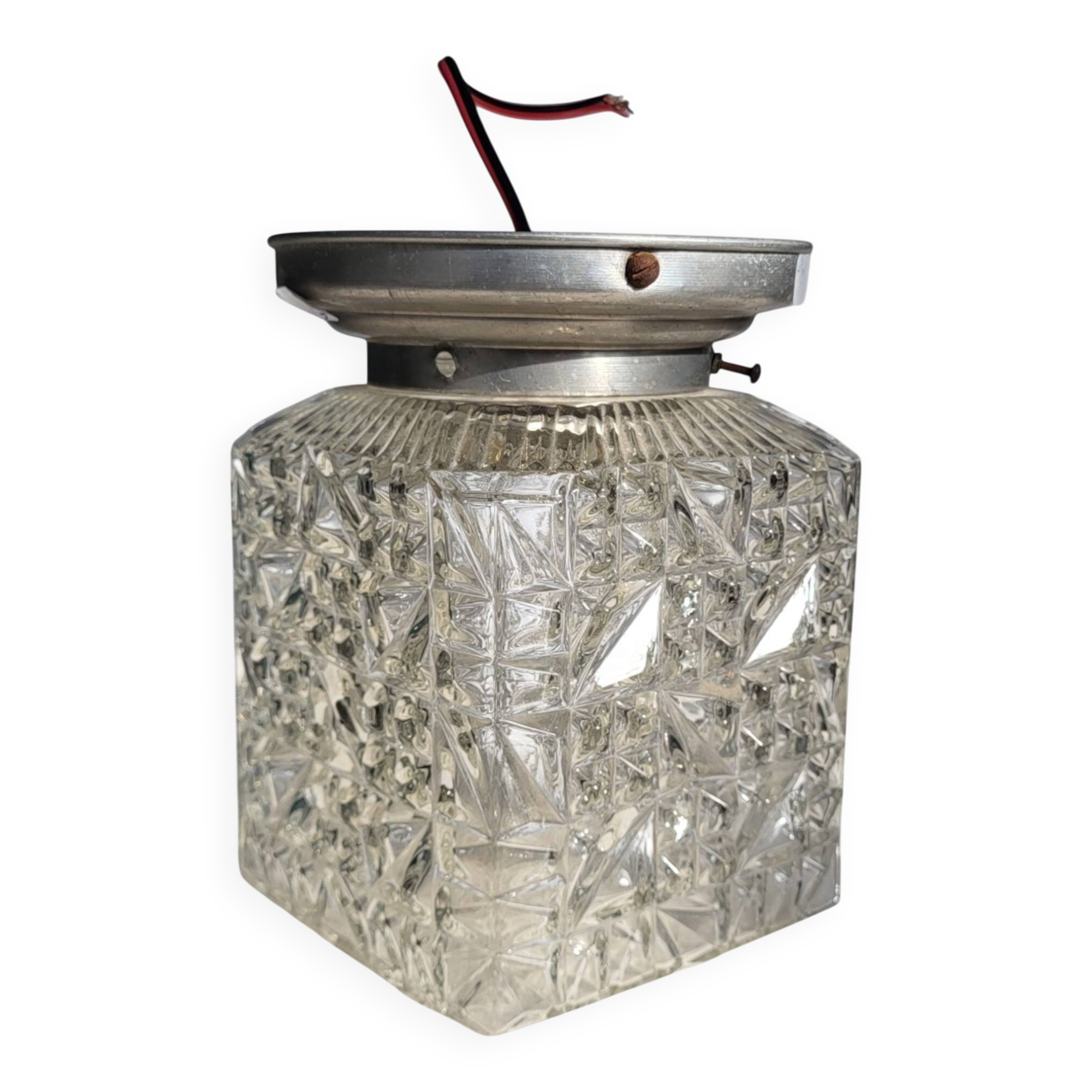 1950s glass ceiling light