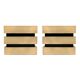 Mid Century Style Solid Wood, Brass and Black Glass Pair of Italian Commode