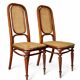 2 antique Thonet chairs in bent wood and caning – Model no. 32
