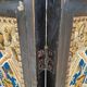 Folding screen in black-painted wood, 19th century
