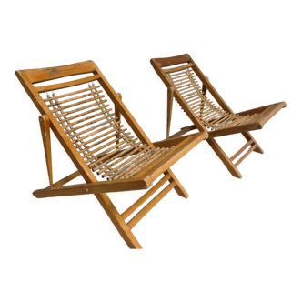 Pair of vintage chilean children's loungers