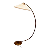 1950s floor lamp in brass with plisée lampshade