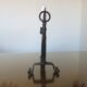 Brutalist candle holder to install or wall in blackened wrought iron blackened 40s 50s