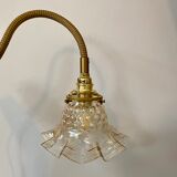 Wall lamp flexible cable tulip vintage amber glass