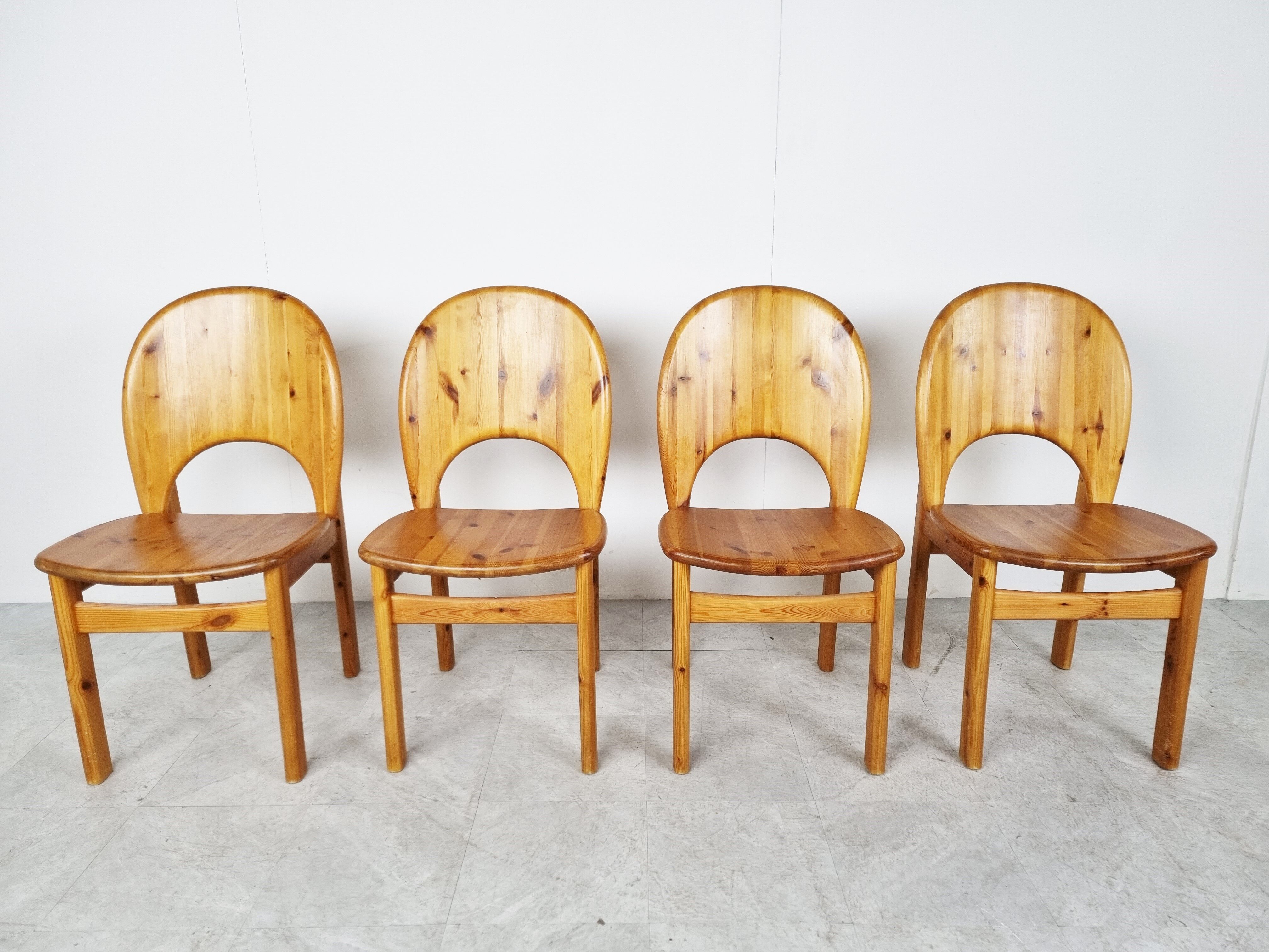 Rainer Daumiller pine wood dining chairs for Hirtshals Savvaerk  1980