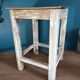 Solid wood stool square seat patinated feet
