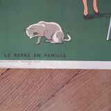 Rossignol school poster "the repas in family" - "the maladie"