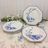6 Assiettes plates octognales BWM et Cie. Variété