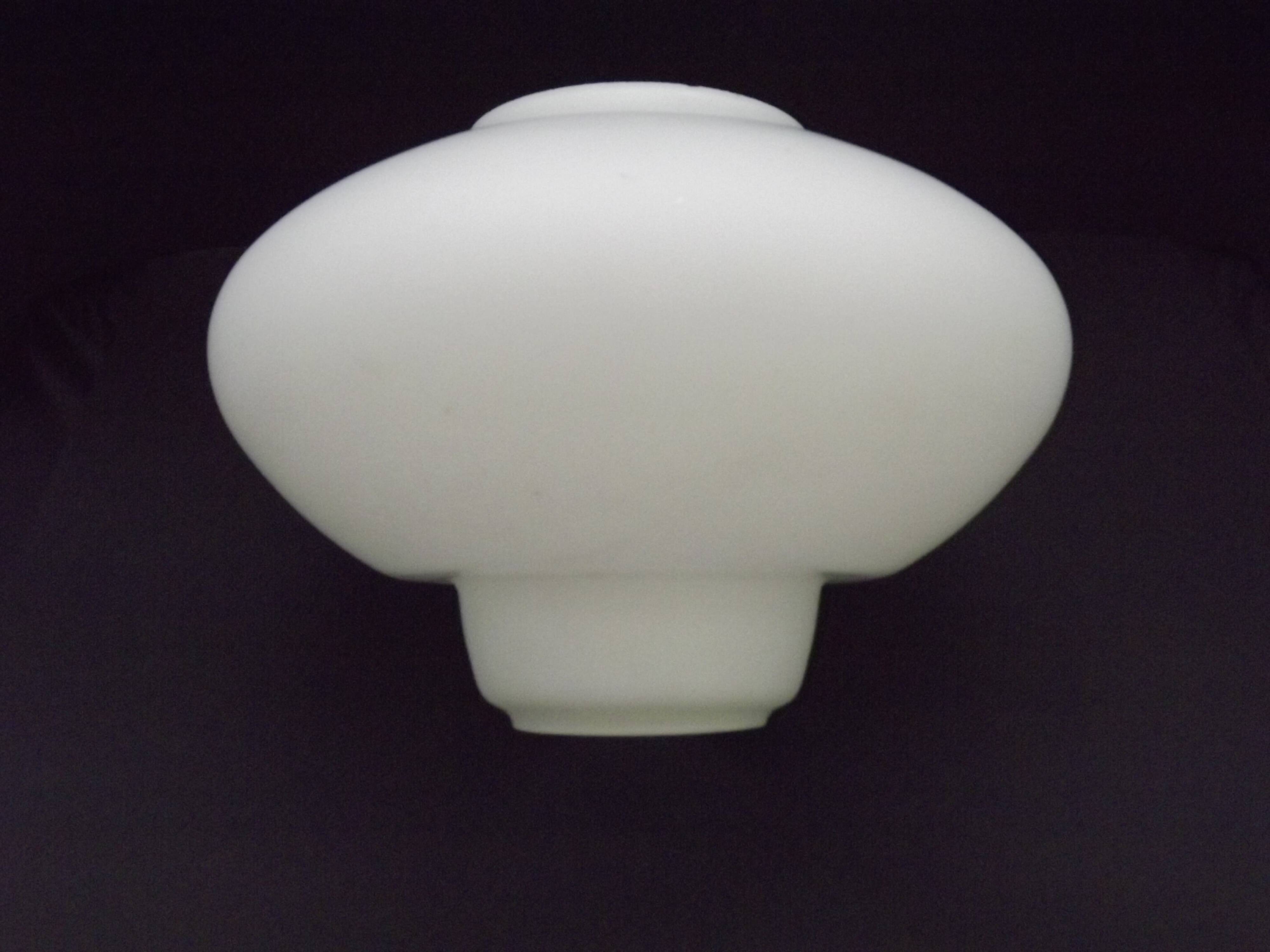 Large French Vintage Retro White Opaque Glass Pendant Ceiling Light Shade