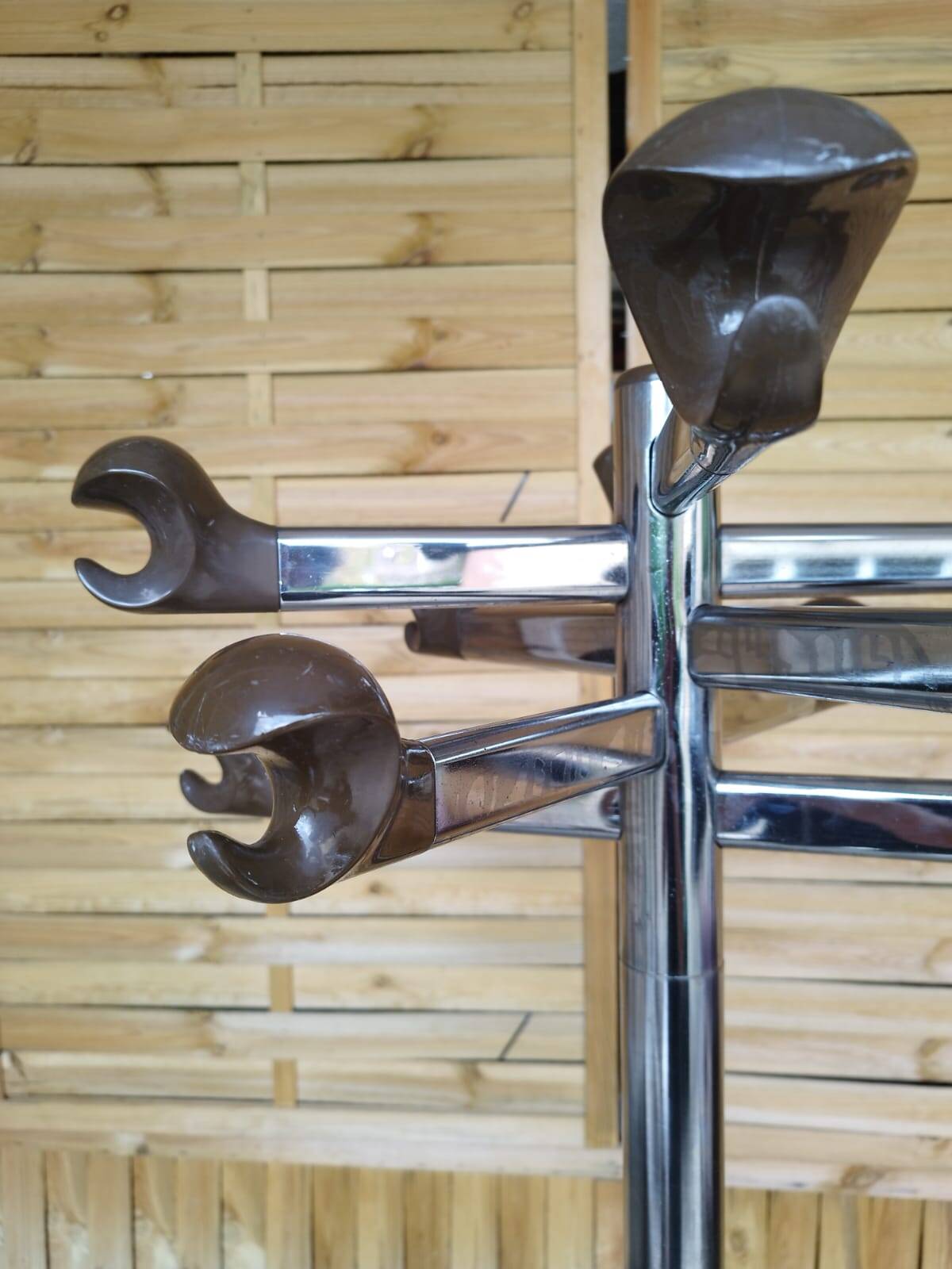 Vintage 60's chrome & bakelite coat rack
