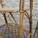 Pair of rattan bedside tables, 1960s-70s