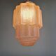 Art Deco Skyscraper pendant light in pink cracked glass