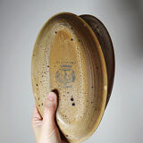 2 oval vintage stoneware/ceramic dishes from Salins, 1960s.