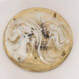 Large brass and Murano ceiling light by Hillebrand, Germany, 1970s.