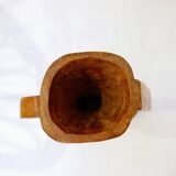 Scandinavian vintage carved teak vase, 1960