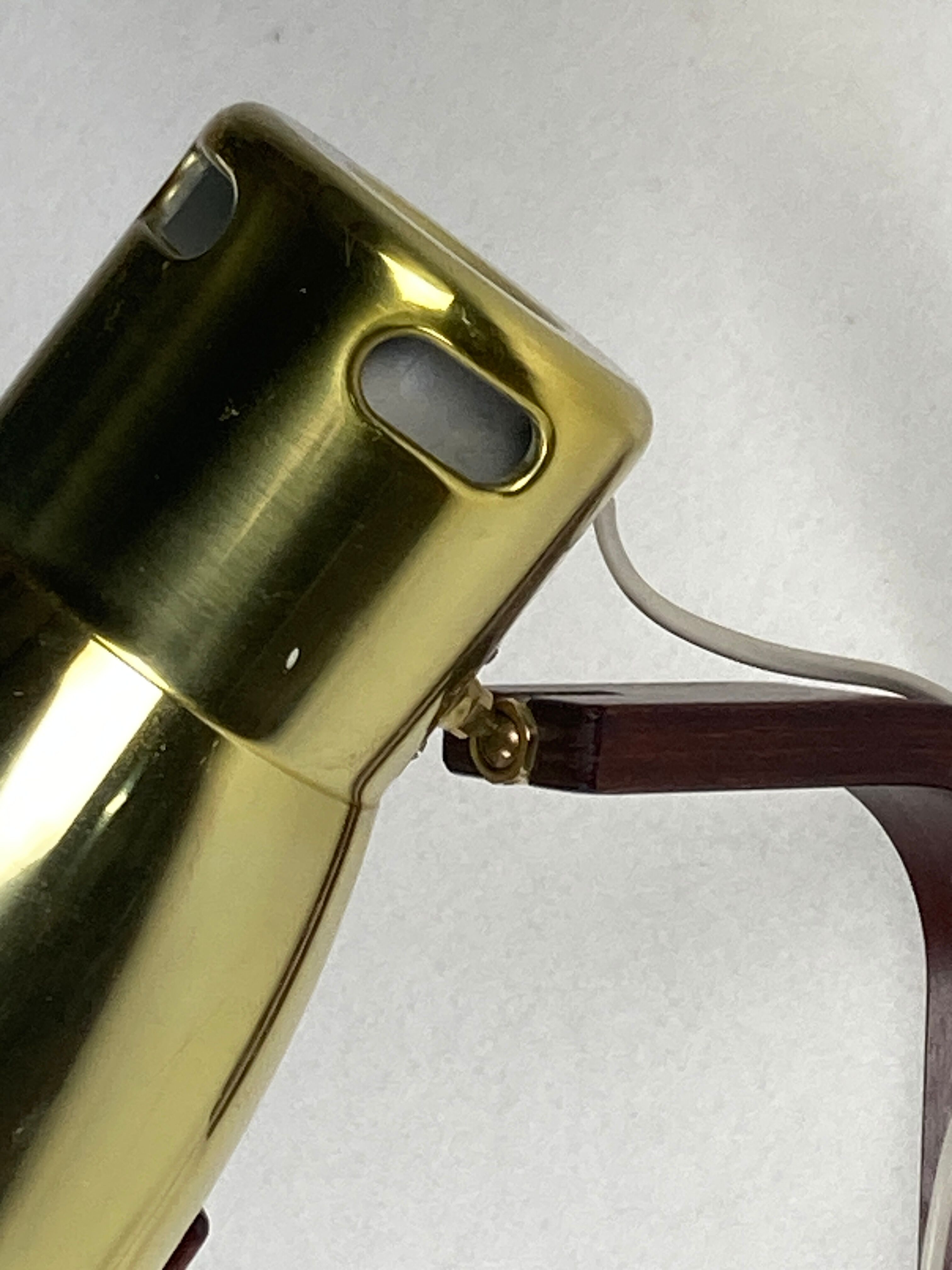 Teak brass wall sconce by hans agne jakobsson, sweden 1960s model v488